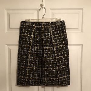 Talbots Black and Gold Plaid Skirt
